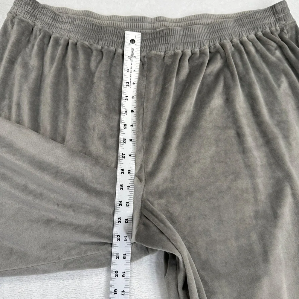 SKIMS Velour Wide Leg Sleep Pants Smoke Gray Womens Size‎ 3XL Elastic Waist